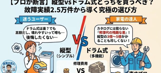 【プロが断言】縦型vsドラム式どっちを買うべき？故障実績2.5万件から導く究極の選び方
