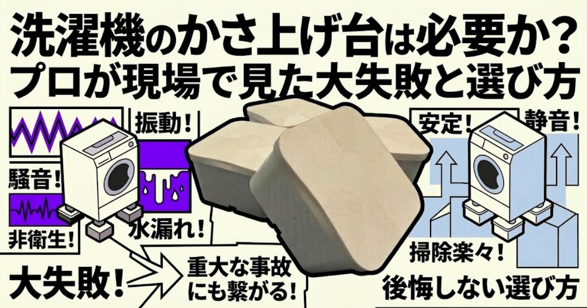 洗濯機のかさ上げ台は必要か？プロが現場で見た大失敗と絶対に後悔