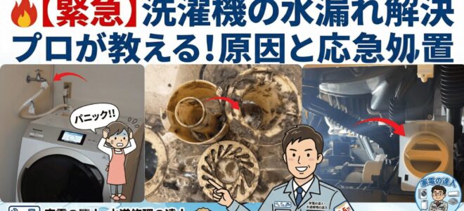 【緊急】洗濯機の水漏れはまずここを確認！2.5万件を解決したプロが教える原因と応急処置