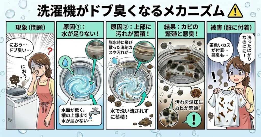 洗濯機がドブ臭くなるメカニズム