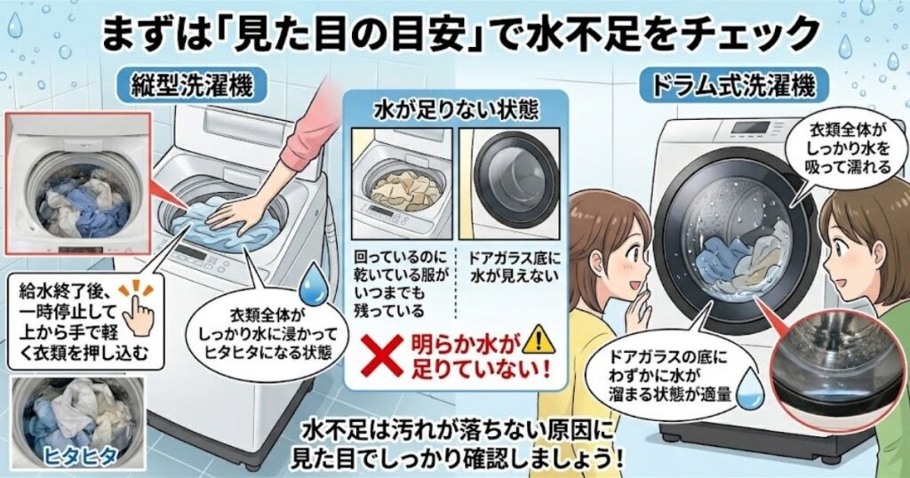 まずは「見た目の目安」で水不足をチェック