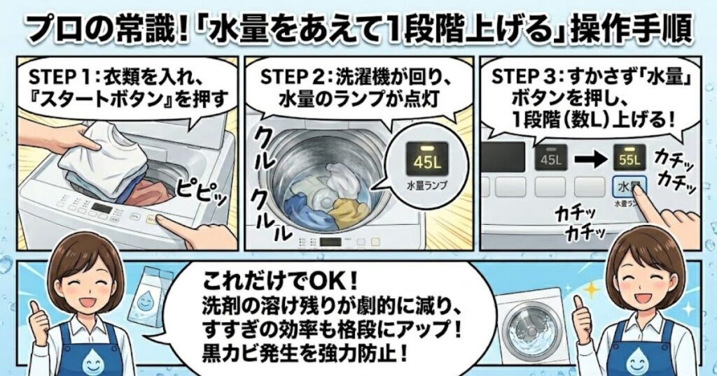 プロの常識!「水量をあえて1段階上げる」操作手順