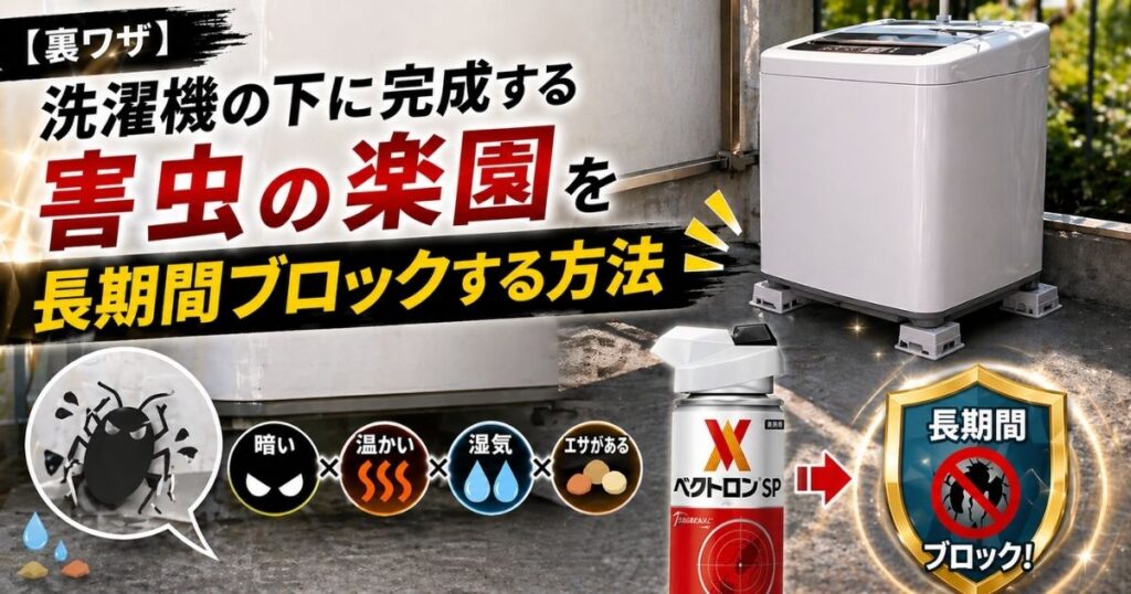 【裏ワザ】洗濯機の下に完成する「害虫の楽園」を長期間ブロックする方法
