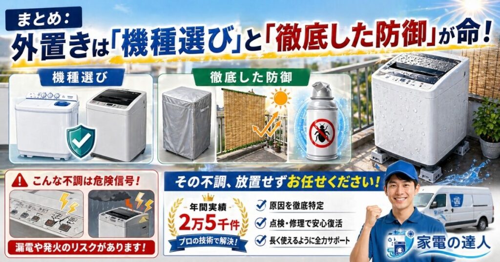 まとめ：外置きは「機種選び」と「徹底した防御」が命！
