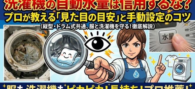 洗濯機の自動水量は信用するな？プロが教える「見た目の目安」と手動設定のコツ