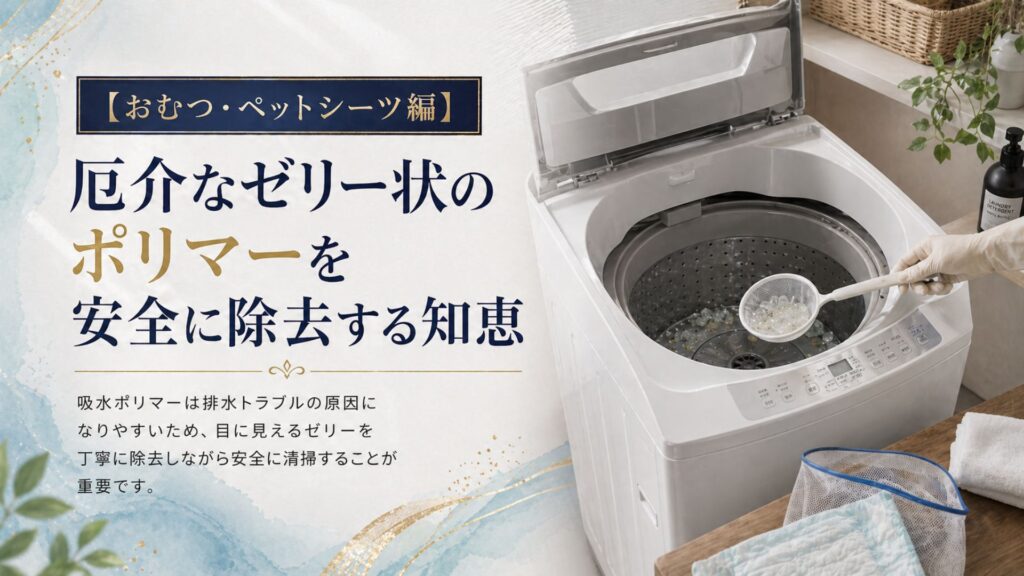 ティッシュ・おむつ・ペットシーツなどを洗濯してしまった時の対処 【おむつ・ペットシーツ編】厄介なゼリー状のポリマーを安全に除去する知恵