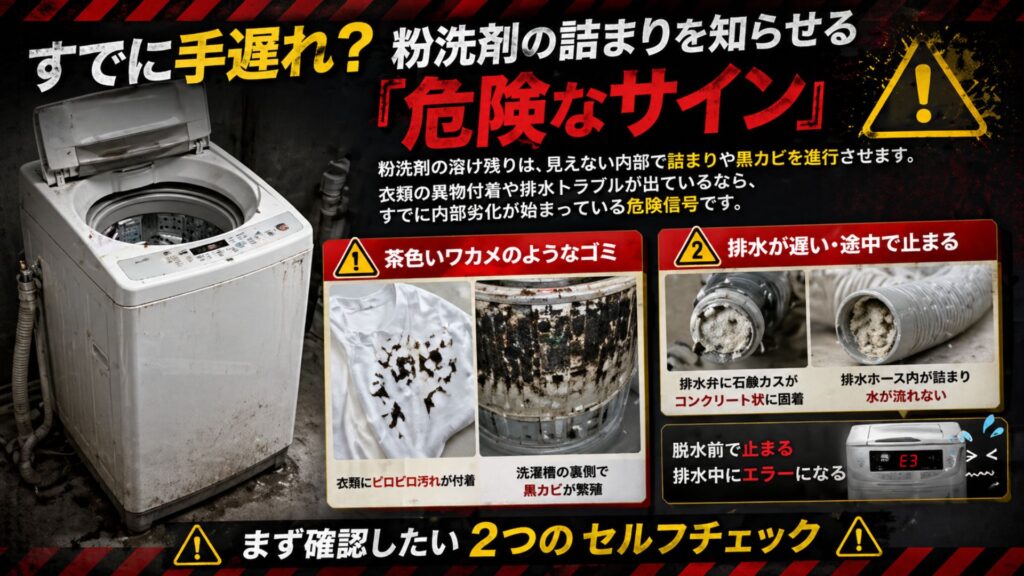 すでに手遅れ？粉洗剤の詰まりを知らせる「危険なサイン」