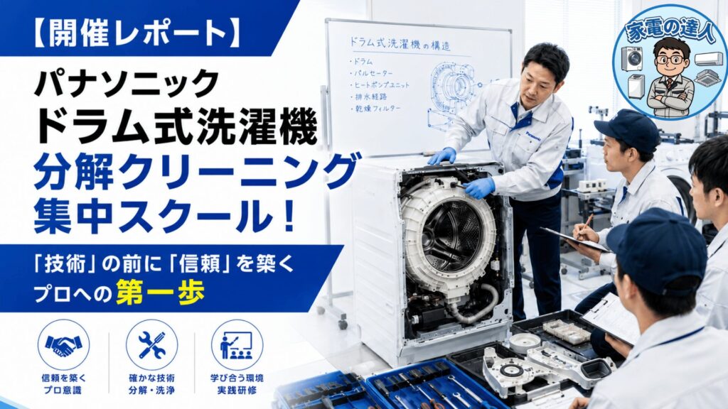 【開催レポート】パナソニック ドラム式洗濯機 分解クリーニング集中スクール！「技術」の前に「信頼」を築くプロへの第一歩
