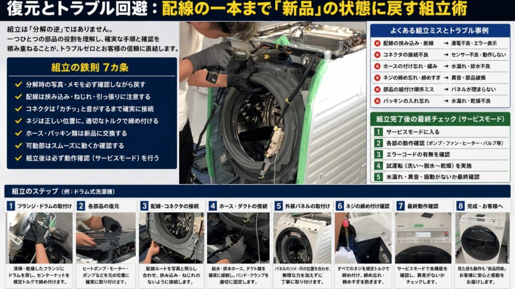 復元とトラブル回避：配線の一本まで新品の状態に戻す組立術
