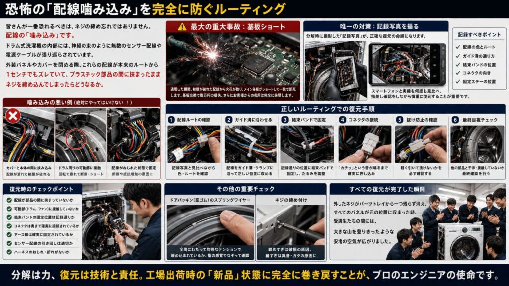 恐怖の配線噛み込みを完全に防ぐルーティング