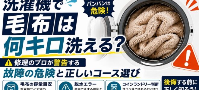 洗濯機で毛布は何キロ洗える？修理のプロが警告する故障の危険と正しいコース選び
