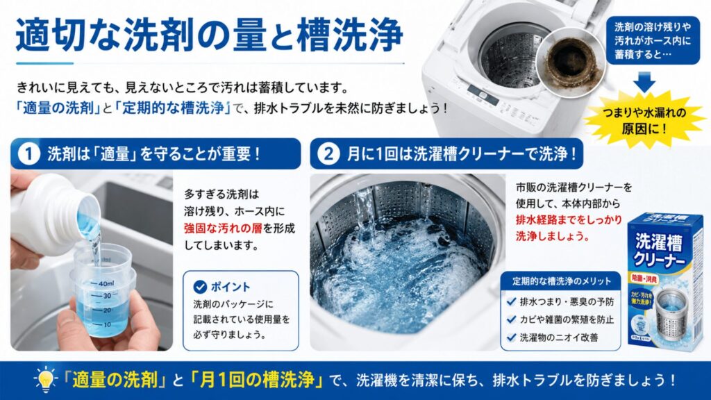 適切な洗剤の量と槽洗浄