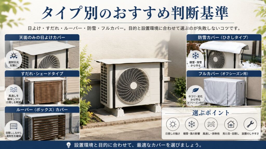 エアコンの室外機カバーは本当に必要？タイプ別のおすすめ判断基準