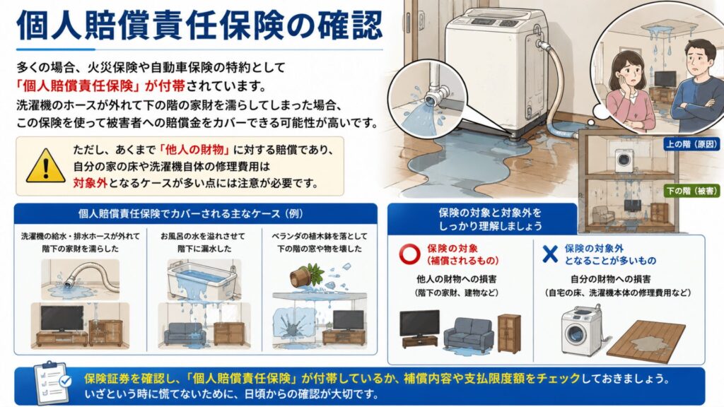 個人賠償責任保険の確認