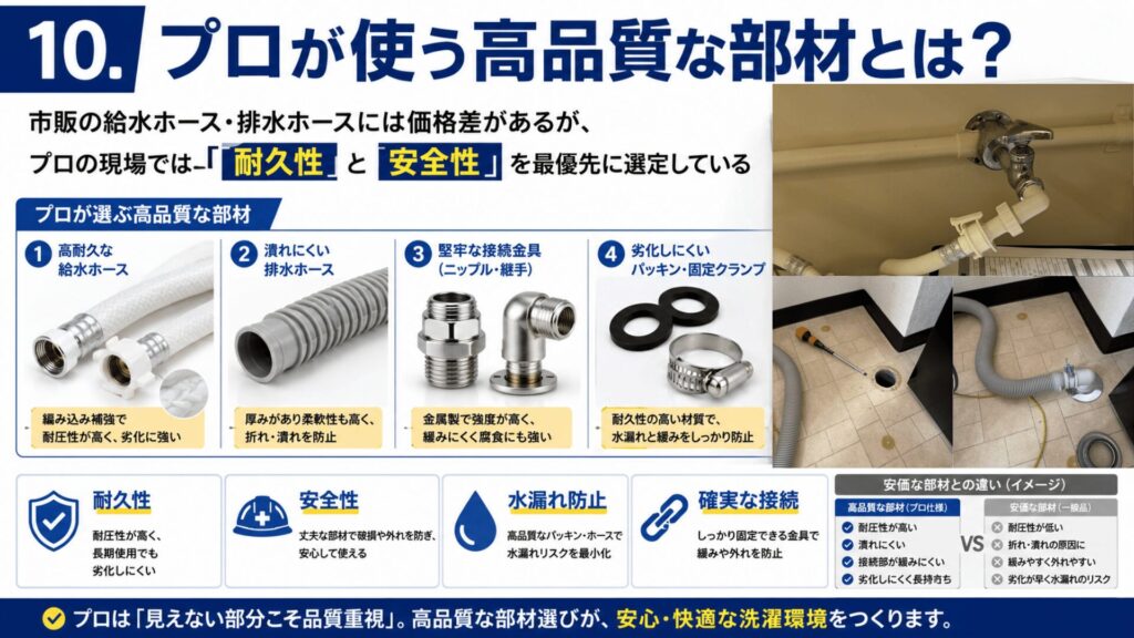 10. プロが使う高品質な部材とは？