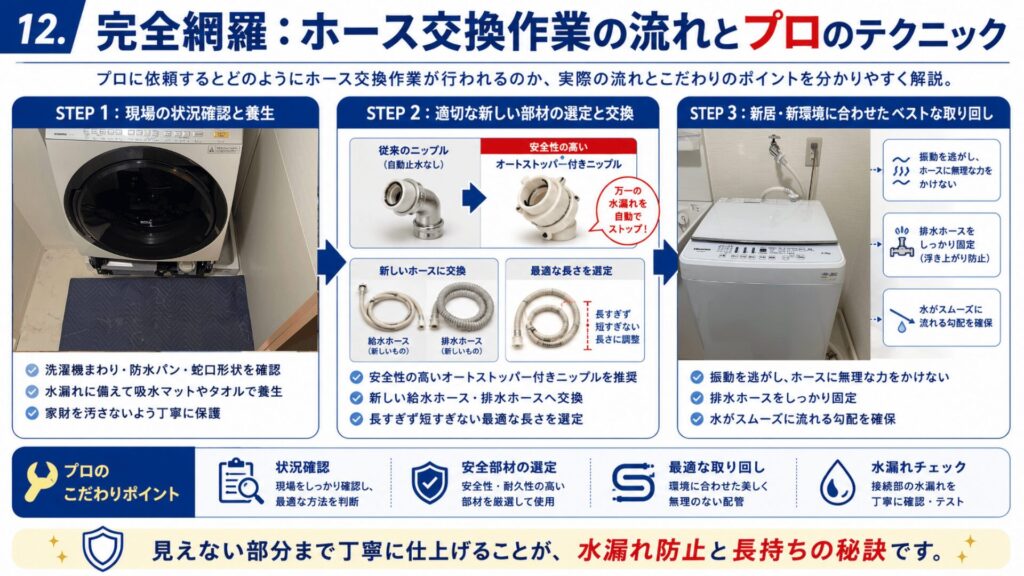 12. 完全網羅：ホース交換作業の流れとプロのテクニック