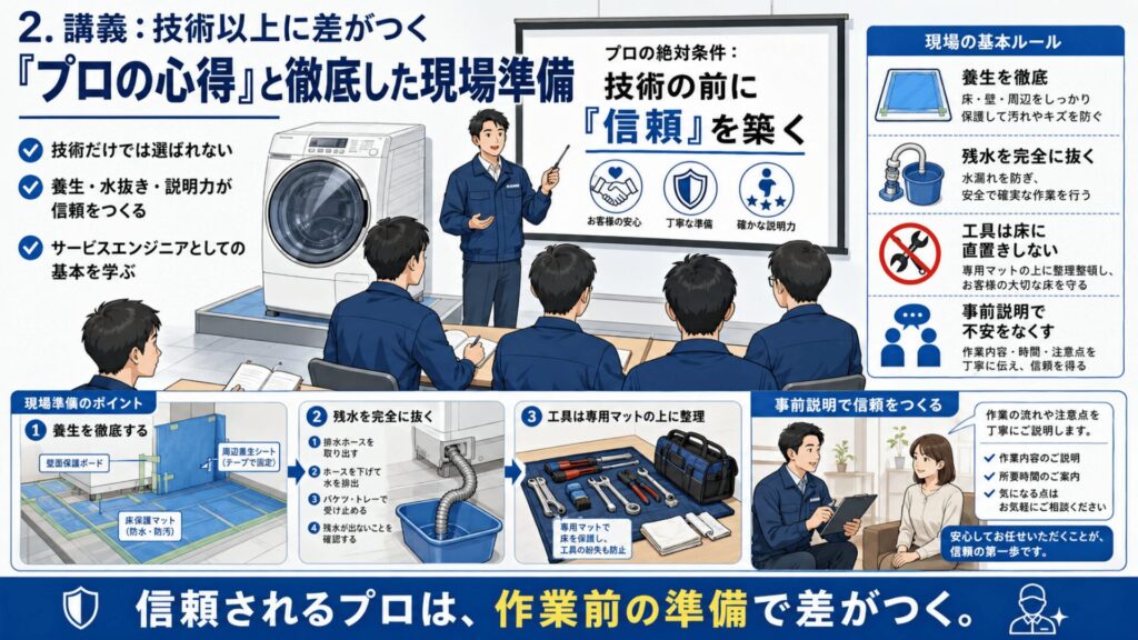 講義：技術以上に差がつくプロの心得と徹底した現場準備