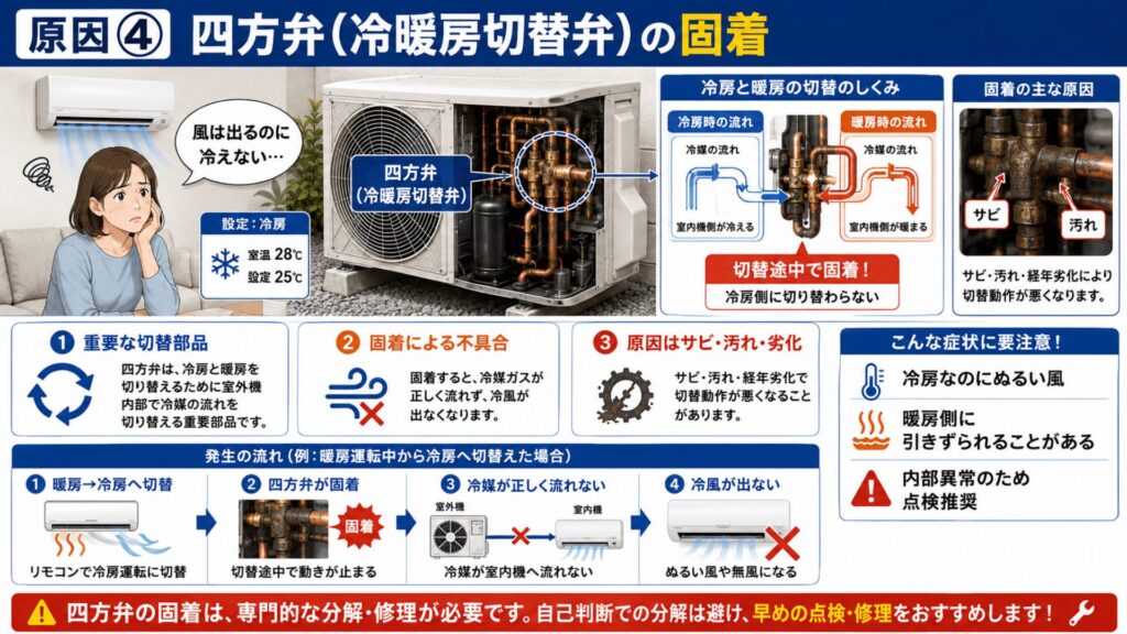 四方弁の固着