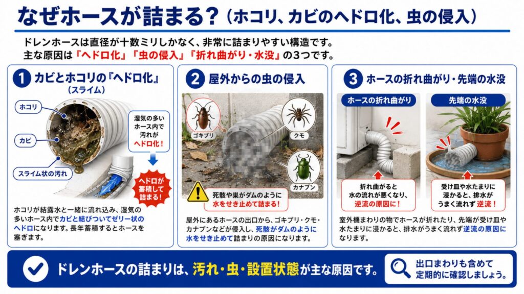 なぜホースが詰まる？