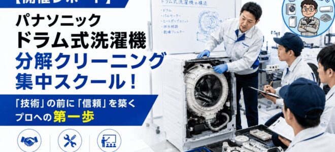 【開催レポート】パナソニック ドラム式洗濯機 分解クリーニング集中スクール！「技術」の前に「信頼」を築くプロへの第一歩