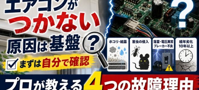 エアコンがつかない原因は基盤？自分で確認する方法とプロが教える４つの故障理由