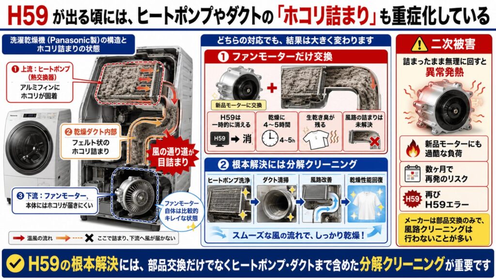 H59が出る頃には、ヒートポンプやダクトの「ホコリ詰まり」も重症化している