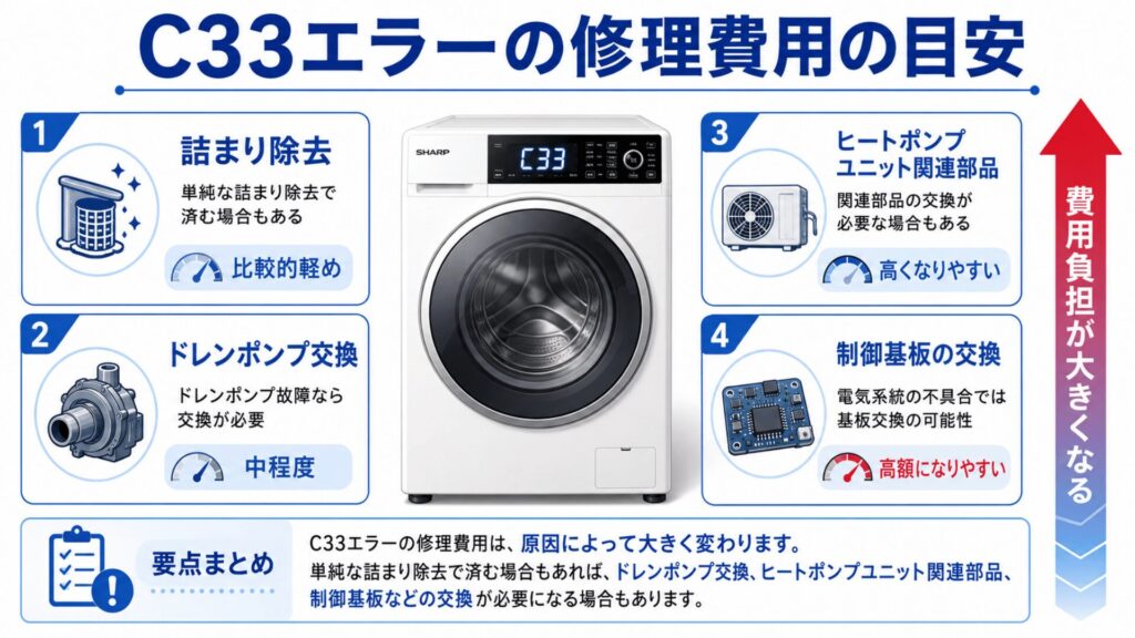 C33エラーの修理費用の目安