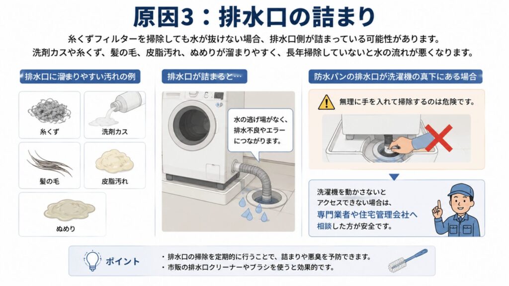 原因3：排水口の詰まり