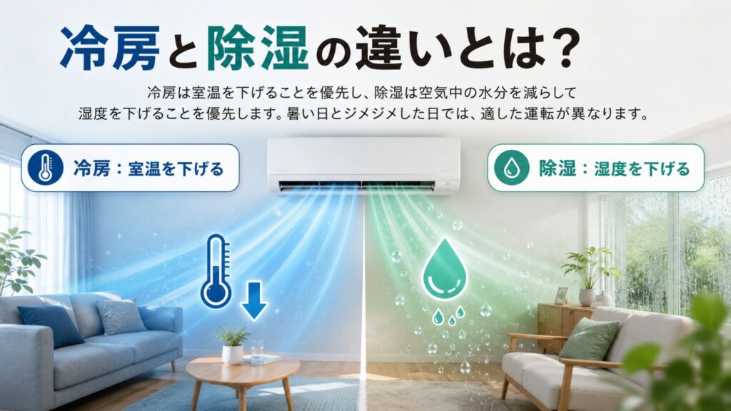 エアコンの冷房と除湿の違いとは?
