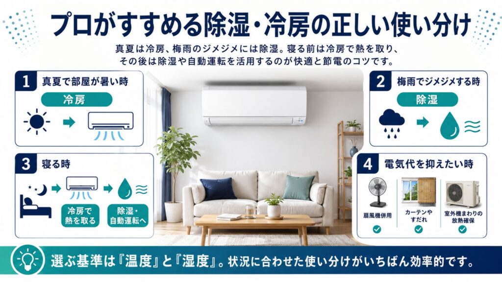 エアコンの除湿と冷房 プロがすすめる除湿・冷房の正しい使い分け