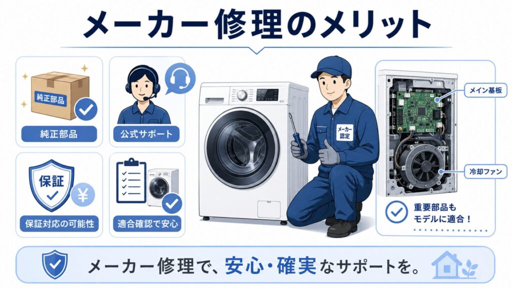 メーカー修理のメリット