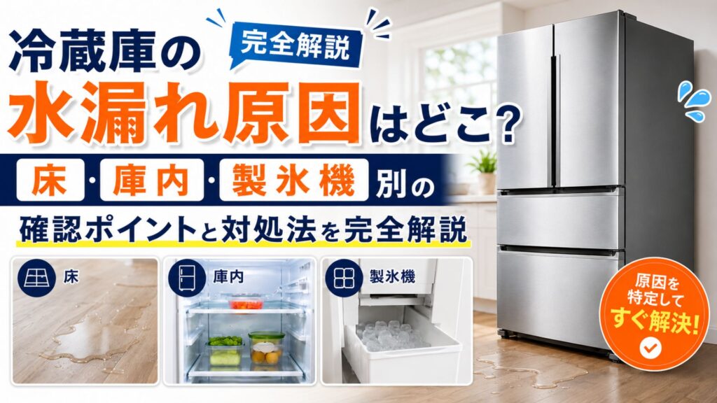冷蔵庫の水漏れ原因はどこ?床・庫内・製氷機別の確認ポイントと対処法を完全解説