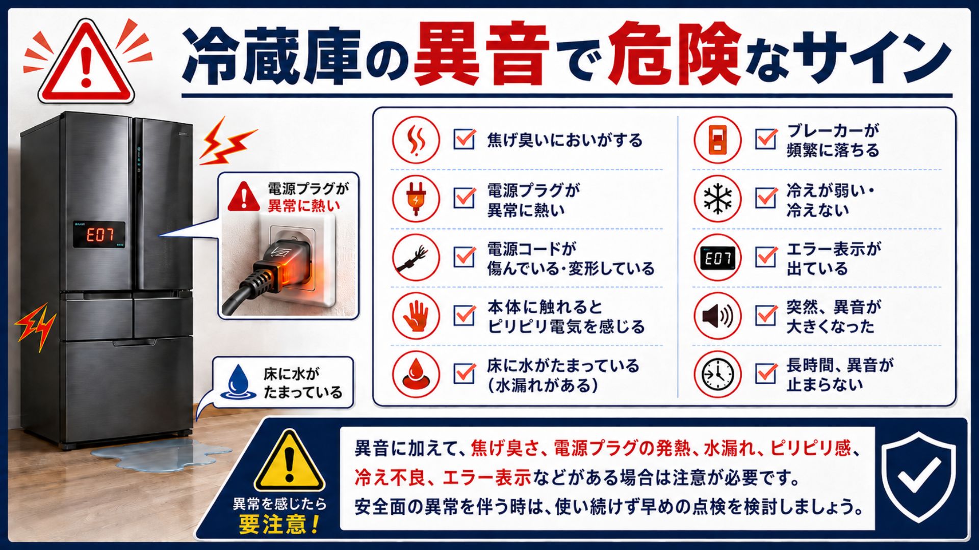 冷蔵庫の異音で危険なサイン