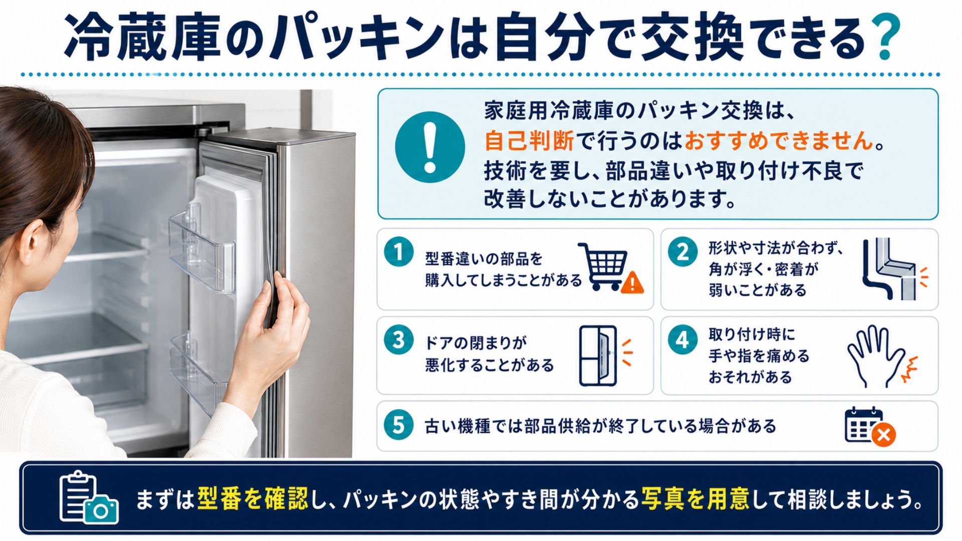 冷蔵庫のパッキンは自分で交換できるか