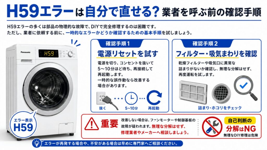 H59エラーは自分で直せる？業者を呼ぶ前の確認手順
