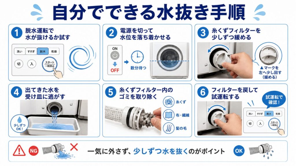 自分でできる水抜き手順