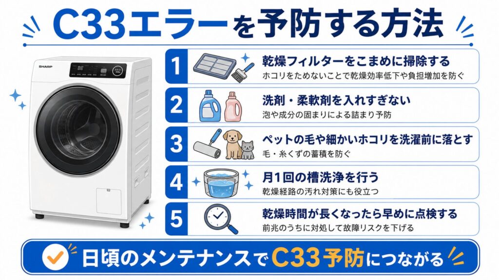 C33エラーを予防する方法