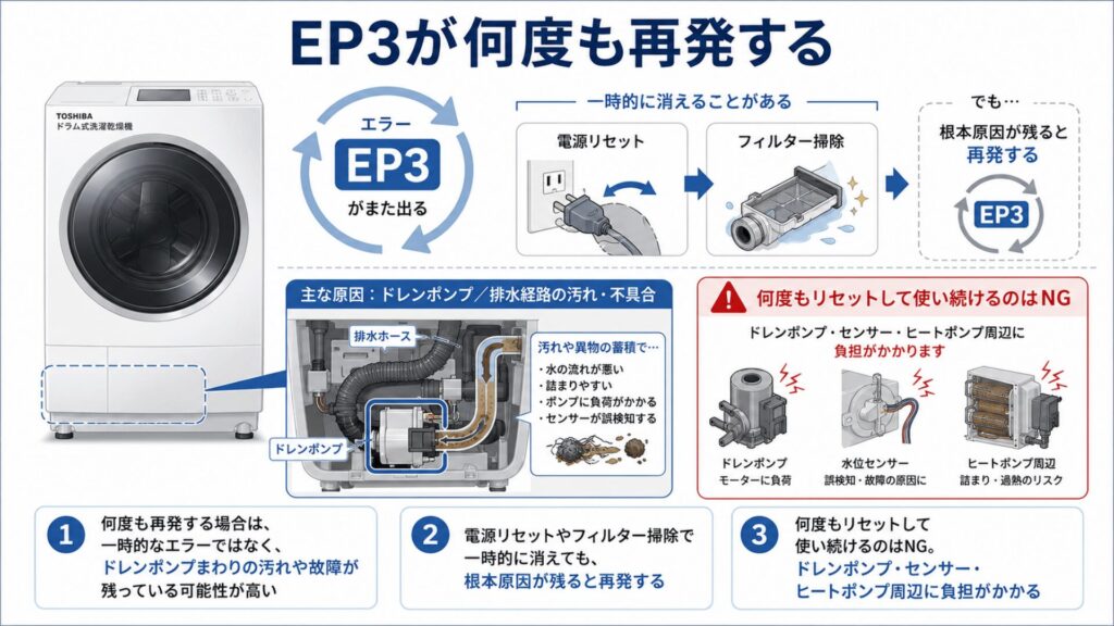 ドレンポンプ付近から異音がする