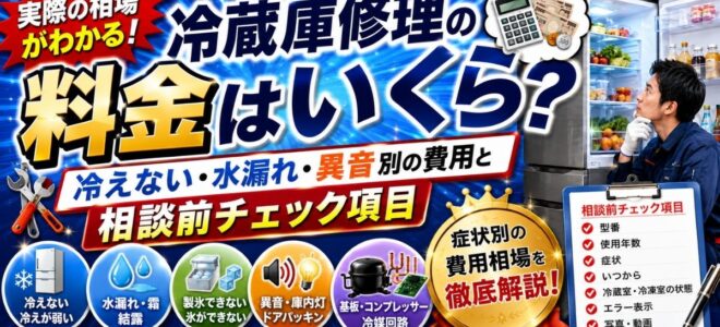 冷蔵庫修理の料金はいくら？冷えない・水漏れ・異音別の費用と相談前チェック項目
